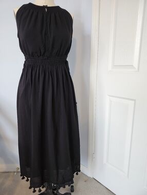 Club Monaco Black Elastic Midi Dres 00 size